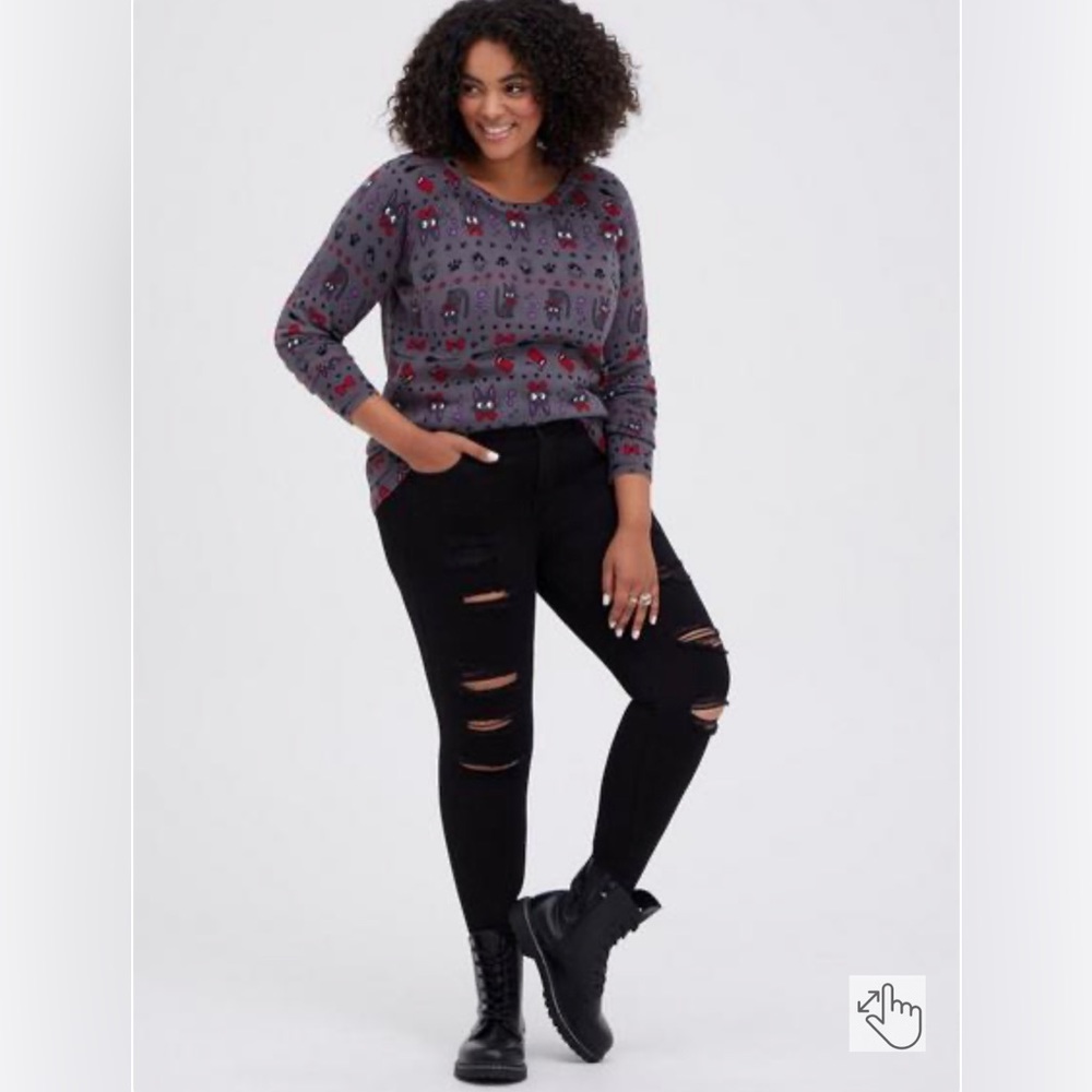 Torrid Studio Ghibli Kiki's Delivery Service Jiji Grey Pullover Sweater Size 1